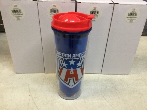 Case of (4) Vandor Marvel Captain America 16 oz Acrylic Tumblers - New  - Lot 388