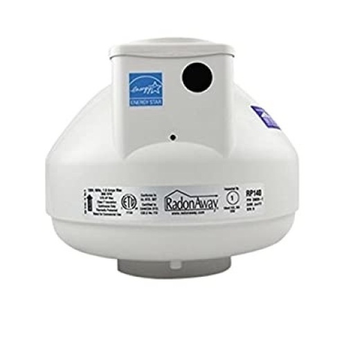 RadonAway 23029-1 RP140 Radon Mitigation Fan, 4", White - Appears New   - Lot 760