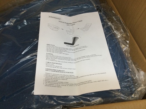 Artechworks Swivel Foldable Floor Chair, Blue, Stock Pic Not Exact - Appears New  - Lot 784