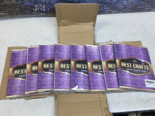 Lot of (8) JH Best Crafts Adhesive Magnetic Sheets, 8" x 10", Pack of 30 - Appears New  - Lot 828