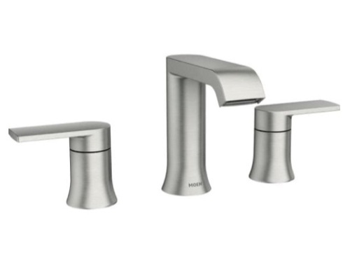 Moen Genta 8" Widespread 2 Handle Faucet, Spot Resist Brushed Nickel - Appears New  - Lot 839