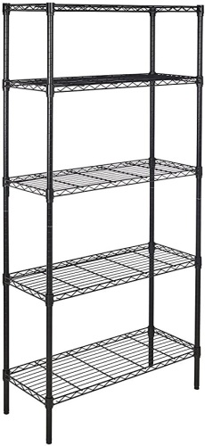 5-Shelf Adjustable Heavy Duty Storage Shelving Unit, Black - Appears New  - Lot 875