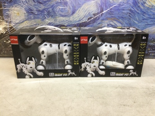 Lot of (2) Wireless Interactive Remote Control Robot Puppy - New - Lot 1028