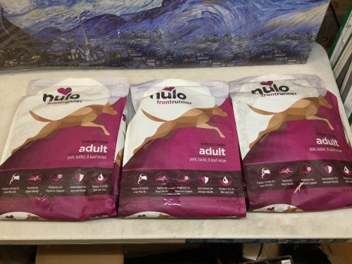 Lot of (3) Nulo Frontrunner Adult Dog Food Pork Barley & Beef Recipe, 11 lb Bag - New - Lot 1038
