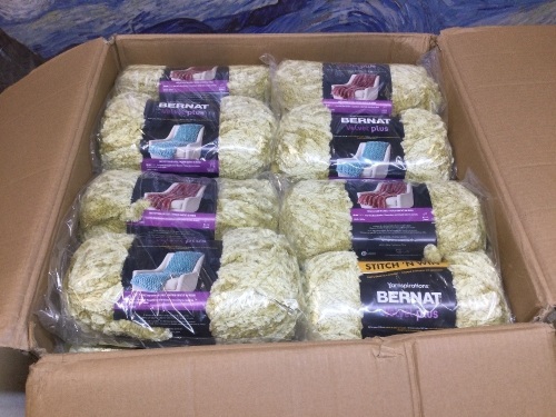 Case of (24) Bernat Velvet Plus Yarn Skeins, Harvest Green - New - Lot 1084