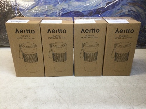 Lot of (4) Aeitto Portable Cordless Blender Cup, USB Rechargeable - New - Lot 1120