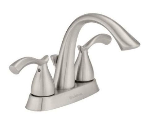 Glacier Bay Edgewood 4 in. Centerset 2-Handle High-Arc Bathroom Faucet in Brushed Nickel - Appears New  - Lot 767