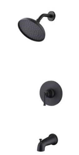 Glacier Bay Oswell Single-Handle 1-Spray Tub and Shower Faucet in Matte Black, Valve Included - Appears New  - Lot 632
