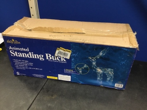 Brite Star Animated Standing Buck with Wire Frame, Pre-lit with 150 Lights - Appears New  - Lot 772