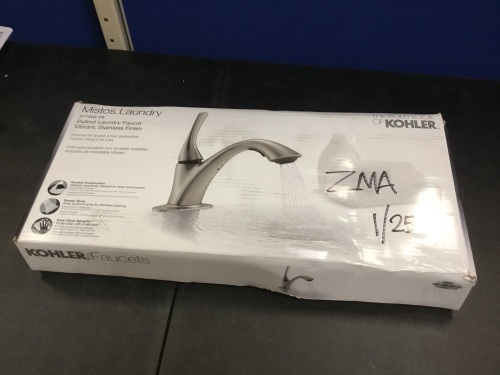 Kohler Mistos Single-Handle Pull-Out Laundry Utility Faucet in Vibrant Stainless - E-Comm Return  - Lot 1114