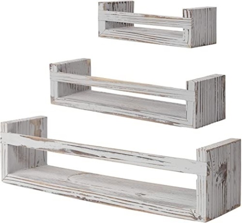 Set of 3 Rustic Wall Mount Floating Shelves - E-Comm Return, Appears New  - Lot 1101