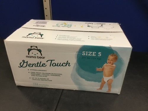 Mama Bear Gentle Touch Baby Diapers, Size 5, 132 ct - New - Lot 503
