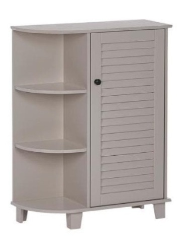 Ellsworth 23-5/8 in. W x 31-1/10 in. H Bathroom Linen Storage Floor Cabinet with Side Shelves in Taupe - Appears New  - Lot 879