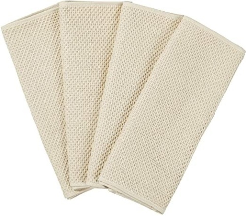 Homaxy 100% Cotton Waffle Weave Kitchen Dish Towels, 13x28 Inches, 4-Pack, Beige - Appear New   - Lot 824