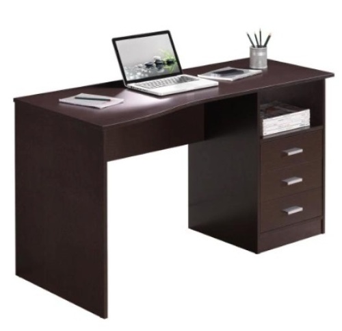 52" Rectangular Wenge 3 Drawer Computer Desk with Built-in Storage - Appears New - Lot 107