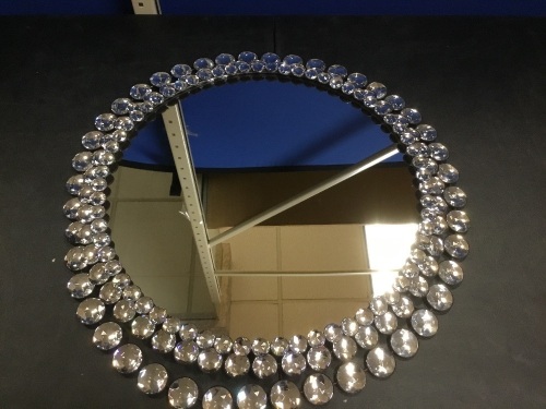 Pinnacle Medium Round Silver Art Deco Mirror 24" x 24" - Appears New  - Lot 260