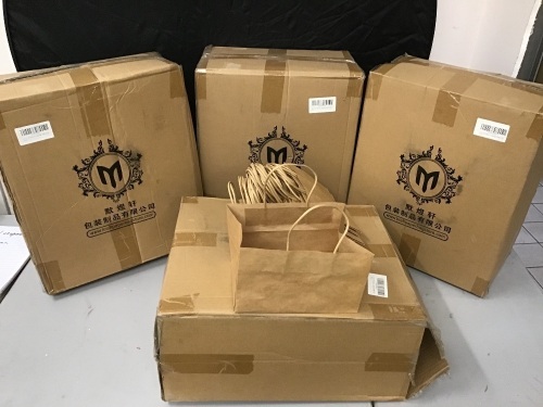 Lot of (4) Boxes of Brown Paper Retail Bags, 150 ct - E-Comm Returns, Appear New  - Lot 138