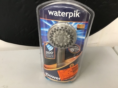 Waterpik 6-Spray 3.5 in. Single Wall Mount 1.8 GPM Handheld Adjustable Shower Head in Brushed Nickel - Appears New  - Lot 1031