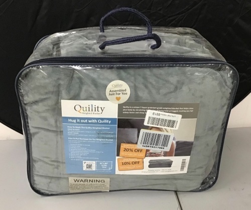 Quility 15 lb Weighted Blanket 60" x 80" Gray - Appears New  - Lot 100