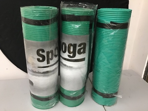 Lot of (3) Spooga Premium Extra Thick 71" Yoga Mats - E-Comm Returns - Lot 144