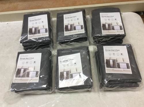 Lot of (6) Soledi Large Transparent Window Storage Bags, 3 Pack - New  - Lot 588