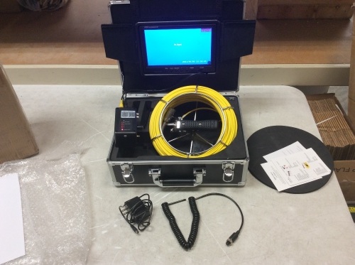 9" LCD Pipe Inspection Waterproof Camera 50M WiFi 16G w/DVR - E-Comm Return, Cord is Cut from Camera to Receiver  - Lot 894