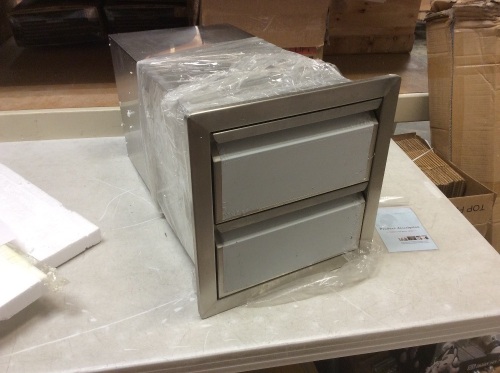 2-Drawer Outdoor Kitchen BBQ Island Drawers Stainless Steel 39" x 10" - Appears New  - Lot 612