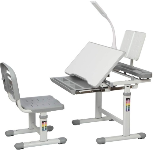 Childrens Desk & Chair Set with Book Holder and LED Light, Stock Pic May Not Be Exact - Appears New  - Lot 753