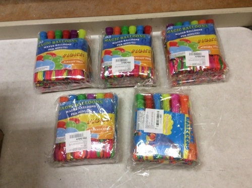 Lot of (5) Magic Balloons Quick Fill Water Balloons 660 Balloons 18 Bunches - Appear New  - Lot 882