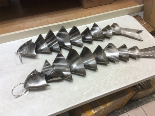 Lot of (2) Metal Hanging Fish Decorations - Appear New  - Lot 1149