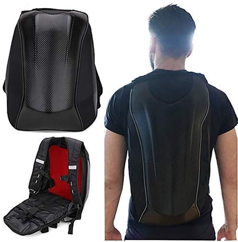 Carbon Fiber Waterproof Hard Shell Motorcycle Riding Backpack - Appears New  - Lot 363
