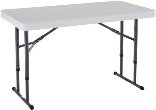 Lifetime 80160 Commercial Height Adjustable Folding Utility Table, 4 Feet, White Granite - Appears New   - Lot 870