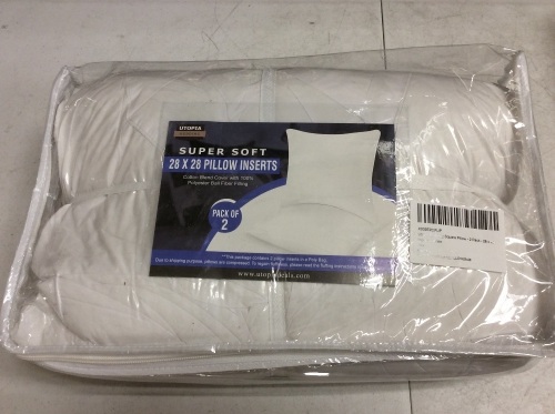 Utopia Bedding Square Pillow Inserts 28" x 28" 2 Pack - Appears New  - Lot 1071