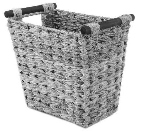 Lot of (4) Whitmor Split Rattique Waste Basket with Wood Handles - Appear New  - Lot 141