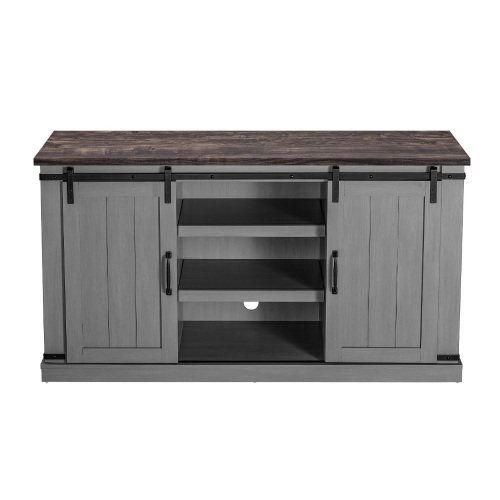 Home Essentials 54" Sliding Doors TV Stand For TVs up to 60" Gray - Appears New  - Lot 285
