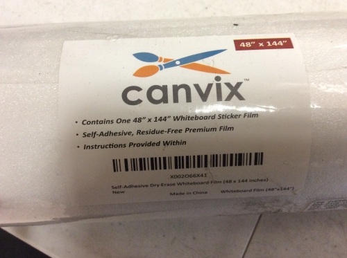 Canvix 48" x 144" Self-Adhesive Dry Erase Whiteboard Film - Unknown Condition - Lot 1098