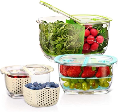 Luxear Fresh Produce Fridge Storage Containers, 3 pc - Appears New  - Lot 290