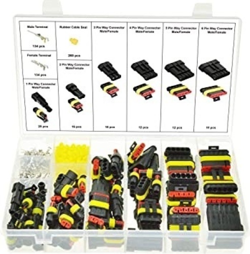 Lot of (4) Swordfish 70380-622pcs Automotive Waterproof Wire Connector Plug Terminal Assortment, 1 2 3 4 5 6 Pin Way, Total 43 Sets - New  - Lot 304