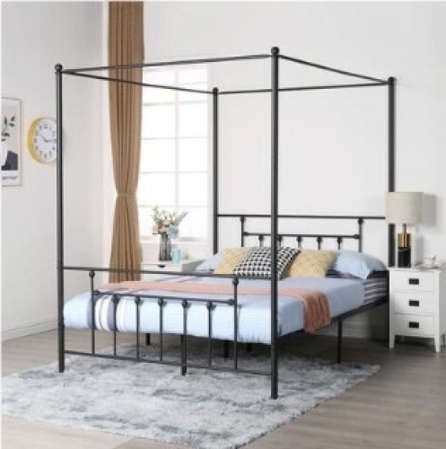 Vecelo Upgraded Style Bed Frame with Mosquito Net Bracket, Queen - Appears New  - Lot 315
