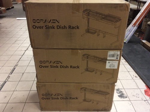 Lot of (3) Cases of Soraken Over the Sink Dish Racks, 3 Pack - Appear New - Lot 1603