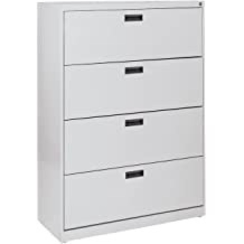 Sandusky 400 Series Dove Gray Steel Lateral File Cabinet with Plastic Handles, 30" w x 53-1/4" h x 18" d. Appears New - Lot 63