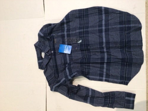 Columbia Cornell Woods Long-Sleeve Flannel Shirt for Men - Night Tide Ombre Plaid - M, New with Tags - Lot 442