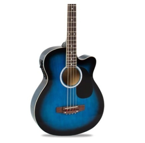 Acoustic Electric Bass Guitar, Blue