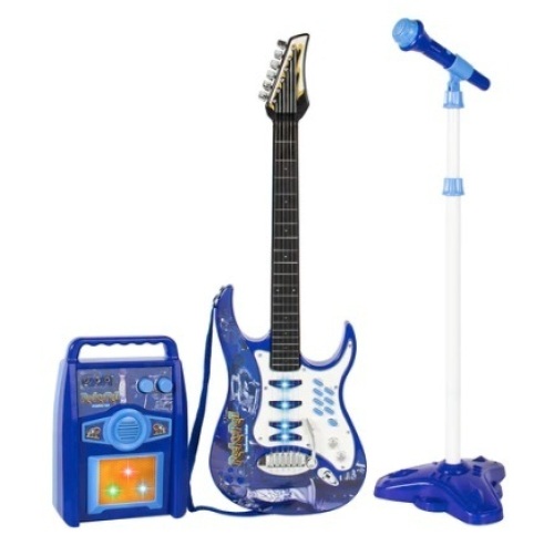 Kids Electric Guitar Toy Play Set, Blue