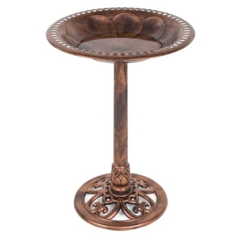 Vintage Outdoor Garden Bird Bath, Copper
