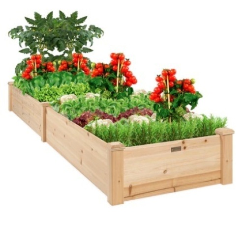 8x2ft Wooden Raised Garden Bed Planter