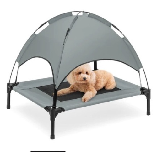 Elevated Cooling Outdoor Pet Cot, 30in, Gray