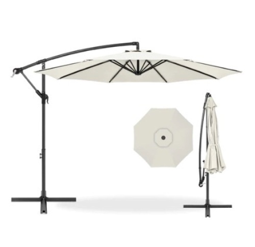 Offset Hanging Patio Umbrella, 10ft, Cream