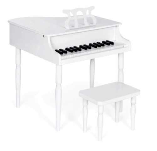 Kids Mini Wooden Grand Piano, White
