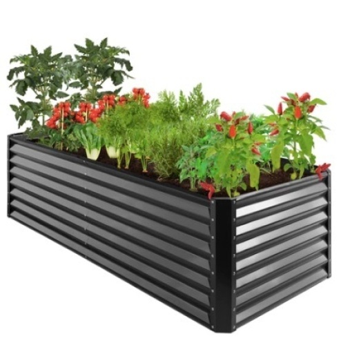 Outdoor Metal Raised Garden Bed, 8x4x2ft